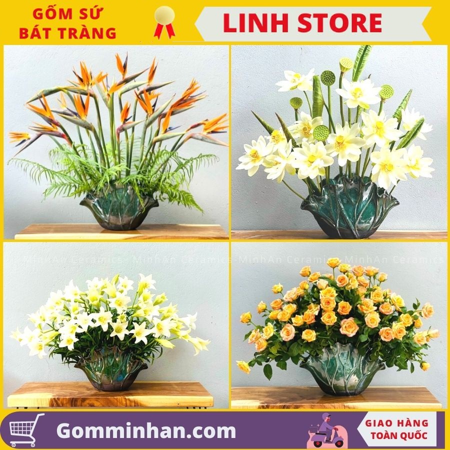 Bat Trang Ceramics Vase Bat Trang Flower Vase Flower Vase Flower Vase