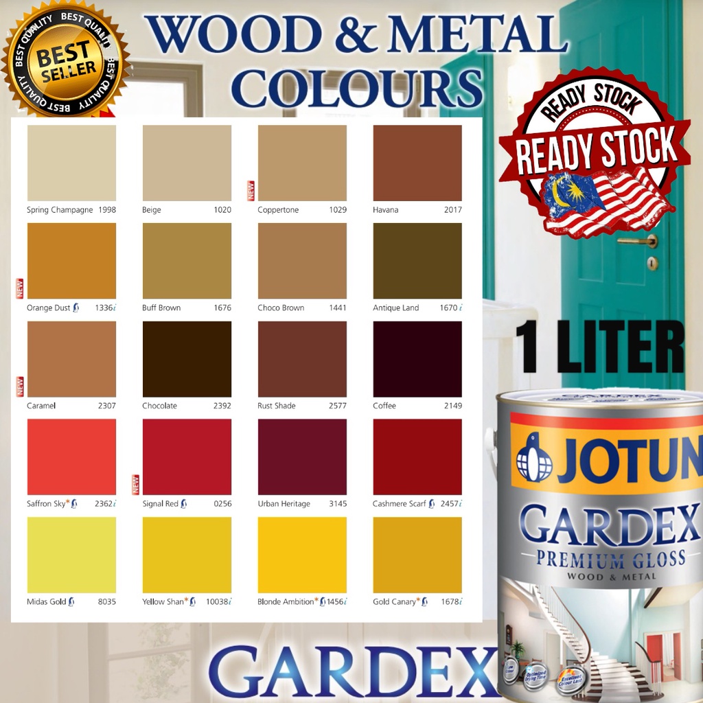 KAYU Sinar JOTUN 1 LITER GARDEX PREMIUM GLOSS / SEMI GLOSS WOOD METAL