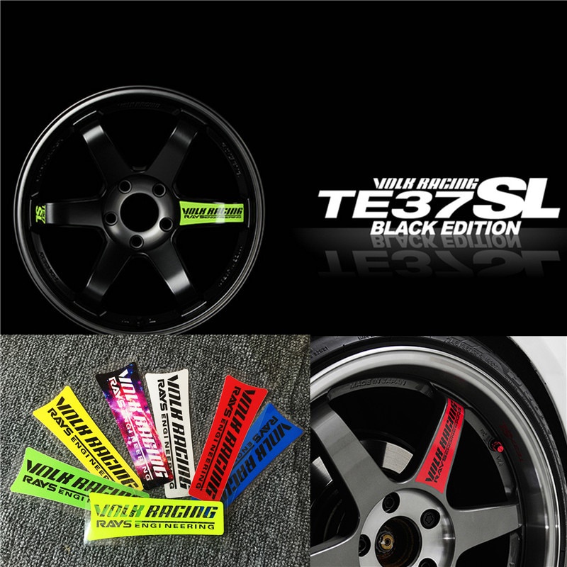 4pcs Volk Racing TE37 SL Wheel Spoke Stickers Waterproof Car Rims