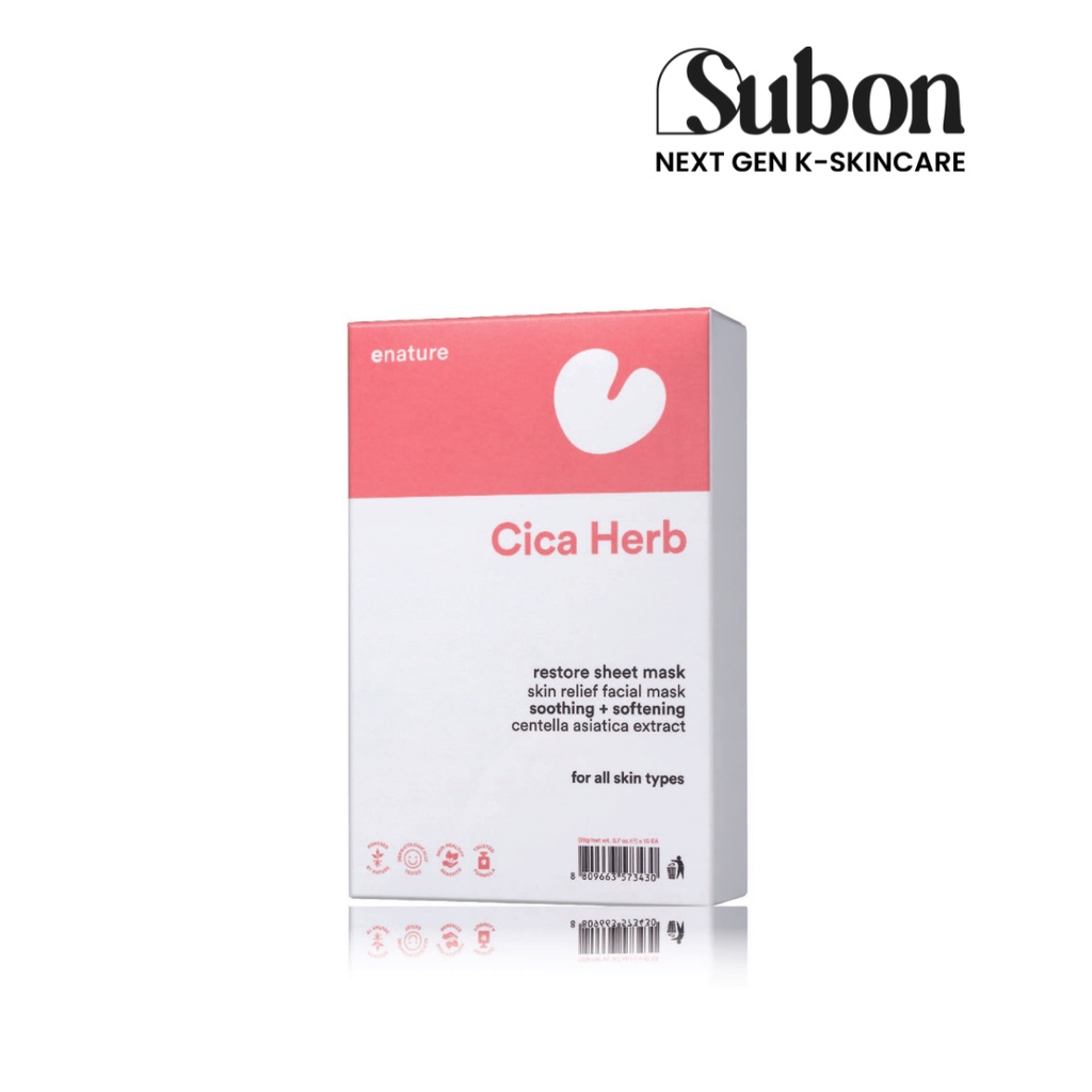 ENATURE Cica Herb Restore Sheet Mask (10pcs.) Shopee Singapore
