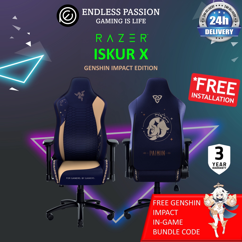Razer Iskur X Ergonomic Gaming Chair Genshin Impact Edition Shopee