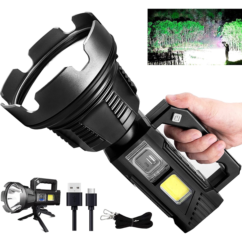Rechargeable Spotlight 90000 Lumen Led Flashlight Spot LightFloodlight