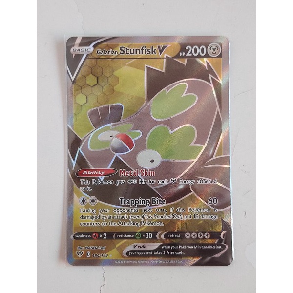 Pokemon stunfisk V full art darkness ablaze card Shopee Singapore