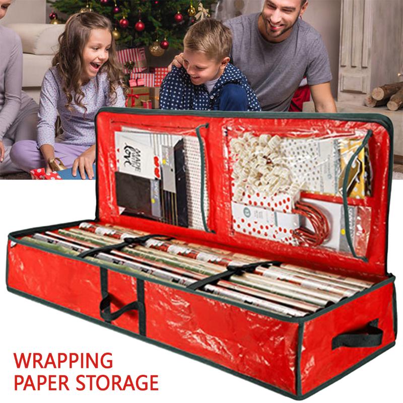 Christmas Gift Wrap Storage Bag Waterproof Underbed Storage Organizer