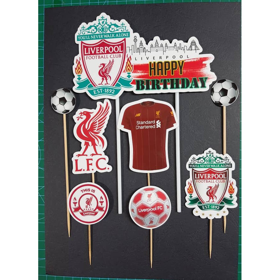 LIVERPOOL cake Topper Readymade Ready stock Laminated Happy Birthday Shopee Singapore