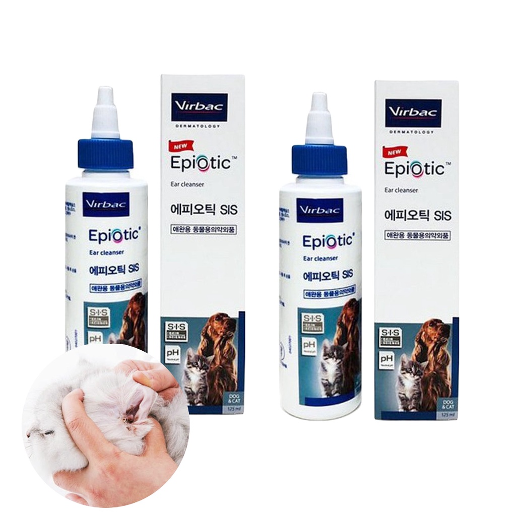 Virbac EpiOtic Advanced Ear Cleanser for Dogs & Cats 125ml x 2 EA
