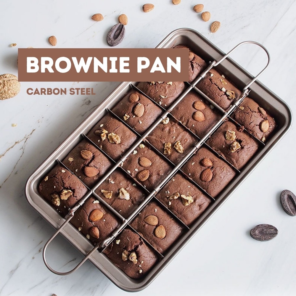 【SG】Non Stick Brownie Pan With Divider 18 Preslice Brownie Baking Tray