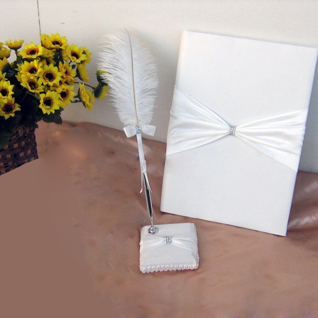 Feather Pen with Holder Wedding Guestbook Ostrich Feather Shopee