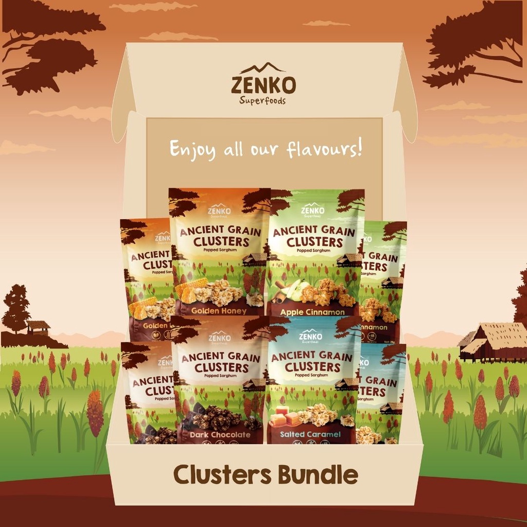 ZENKO Superfoods Ancient Grain Clusters Bundle (8 packs, Halal) [GIFT