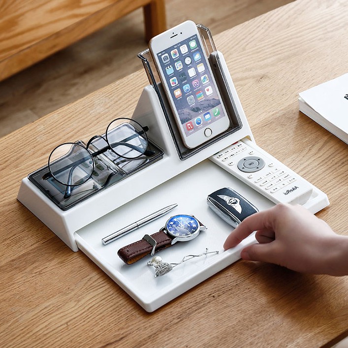 Bedside Organizer Bedroom Living Room Remote Control Key Storage Rack