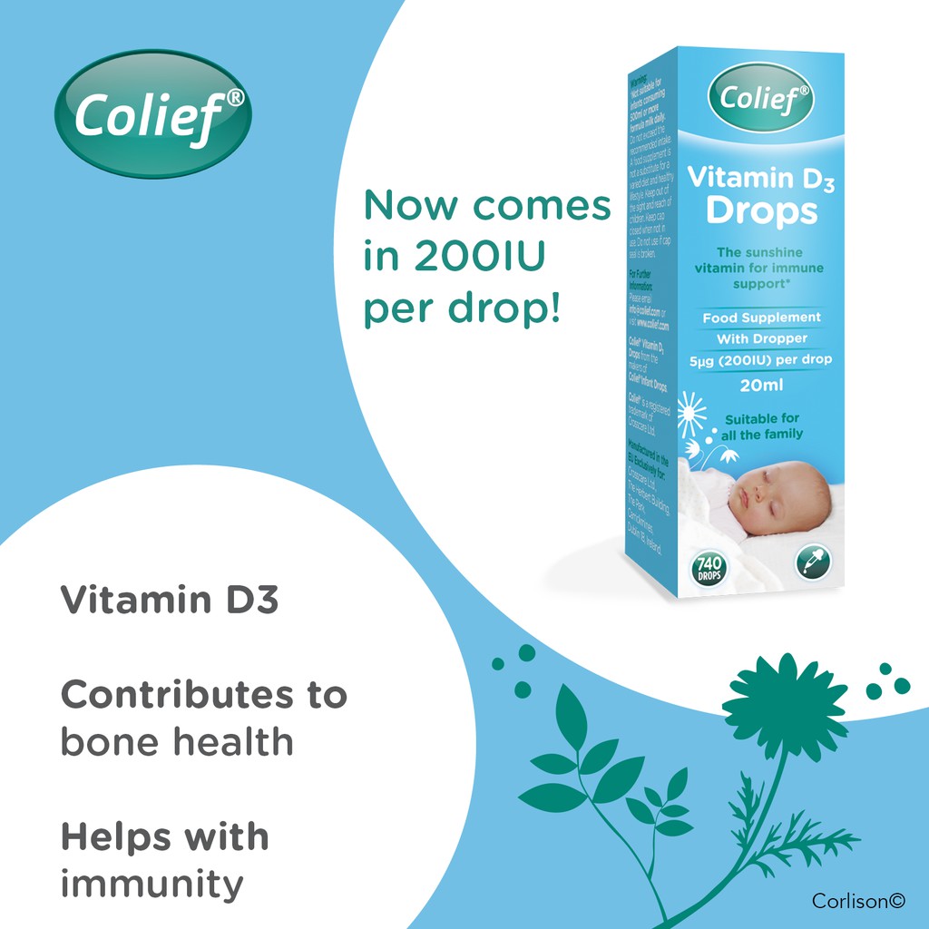 Colief Vitamin D3 Drops 200IU 20ml Shopee Singapore