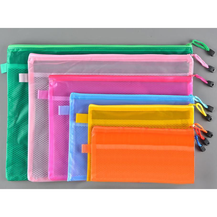A4/B5/A5/A6 Double Layer Zippered Mesh Waterproof File Organizer/Paper