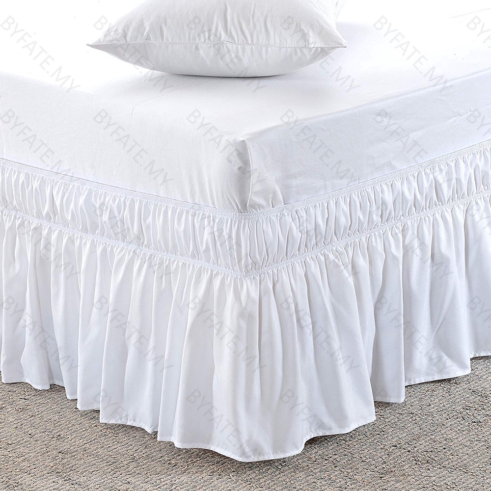 Bedding Bed Skirts,Wrap Around Style,Elastic Bed Wrap Ruffled With