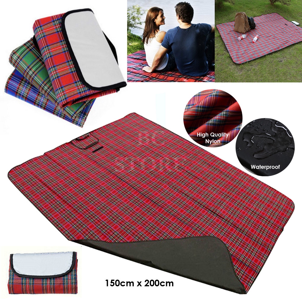 Waterproof Picnic Mat Outdoor Plaid 150*200 Camping Portable Folding