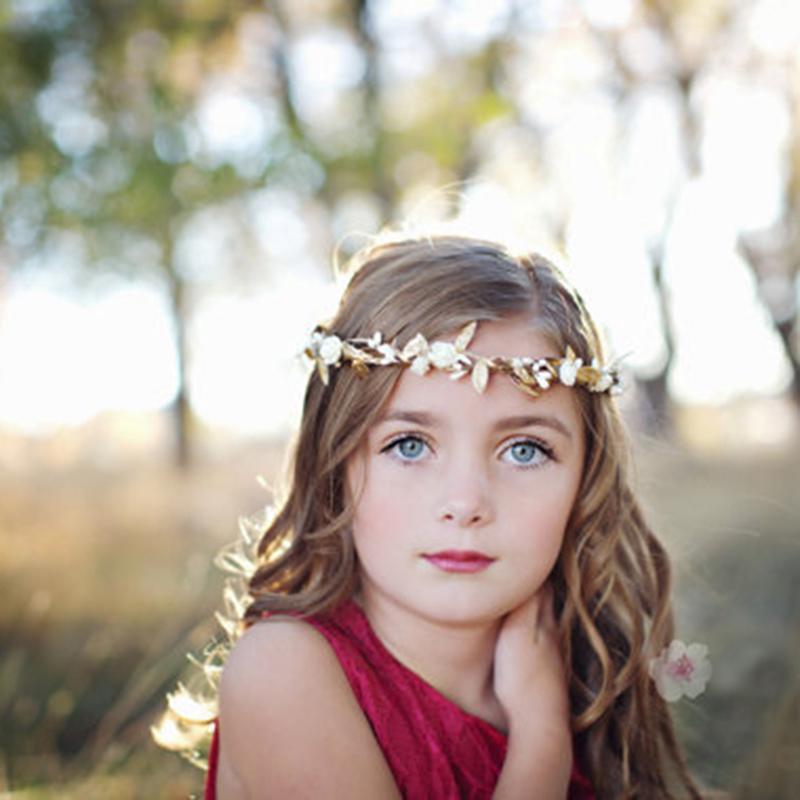 Rose Flower and Gold Leaf Flower Crown Bridal floral crown