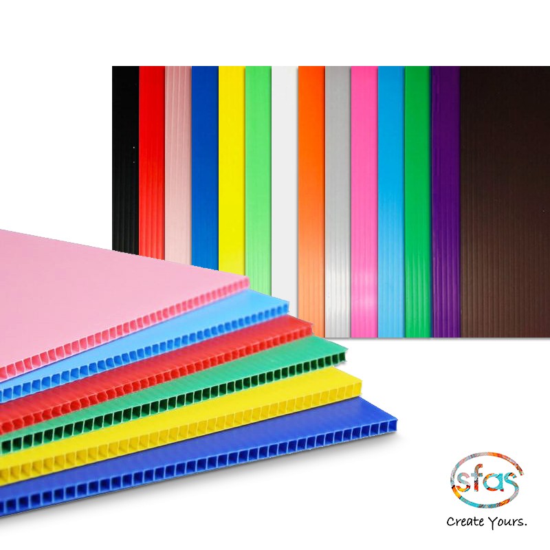 Corrugated Plastic Board 3mm, Assorted Colours, A4/A3/A2 Shopee Singapore