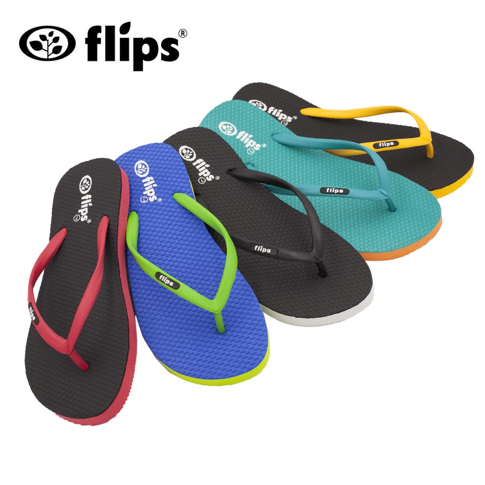 [BY FLIPS] Flips Unisex Slim Strap Rubber Flip Flops in 7 twotone