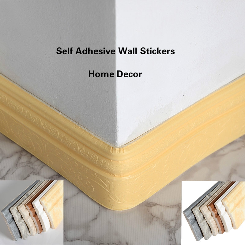 3D Waterproof Selfadhesive Foam Baseboard Wall Stickers, Embossed
