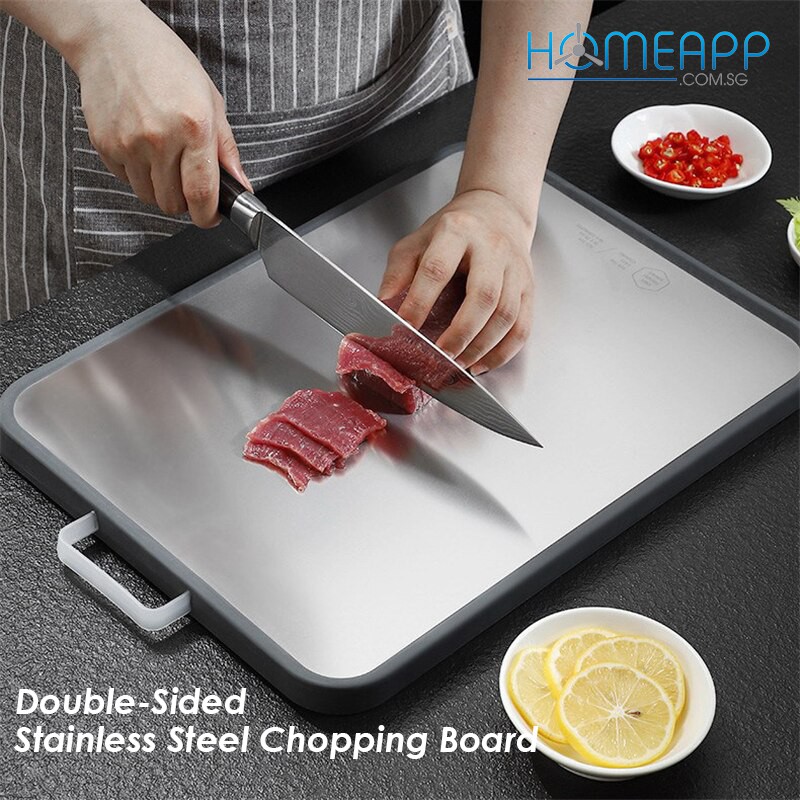 [Local] Double Sided Stainless Steel PP Chopping Cutting Board for