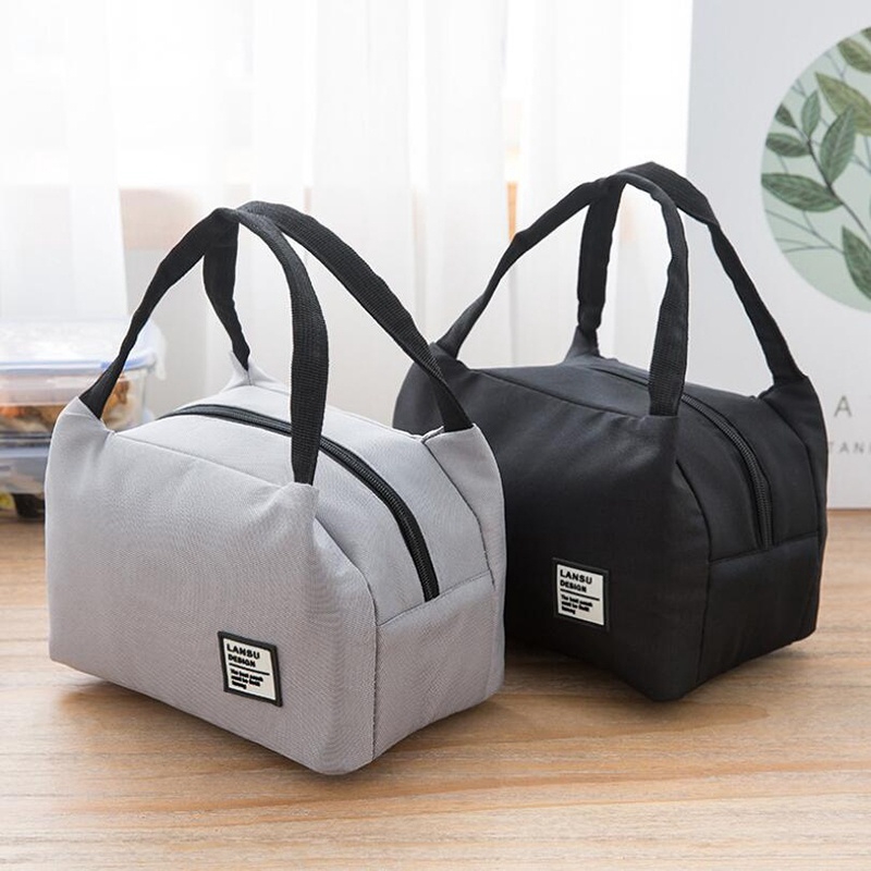 Waterproof Portable Zipper Lunch Bag Thermal Insulated Lunch Box