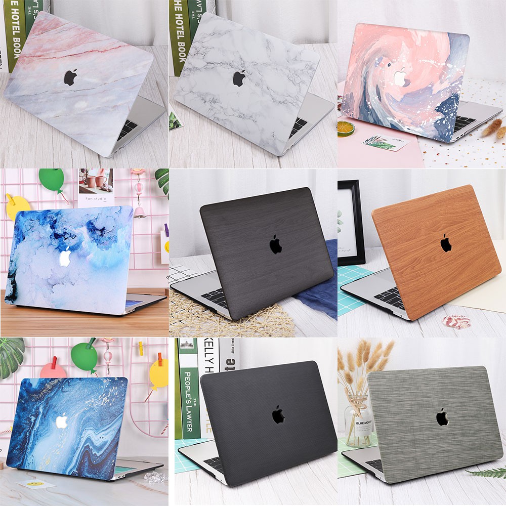 2019 Macbook Pro 16 Inch Model A2141 Mac Hollow Logo Case Marble/Wood