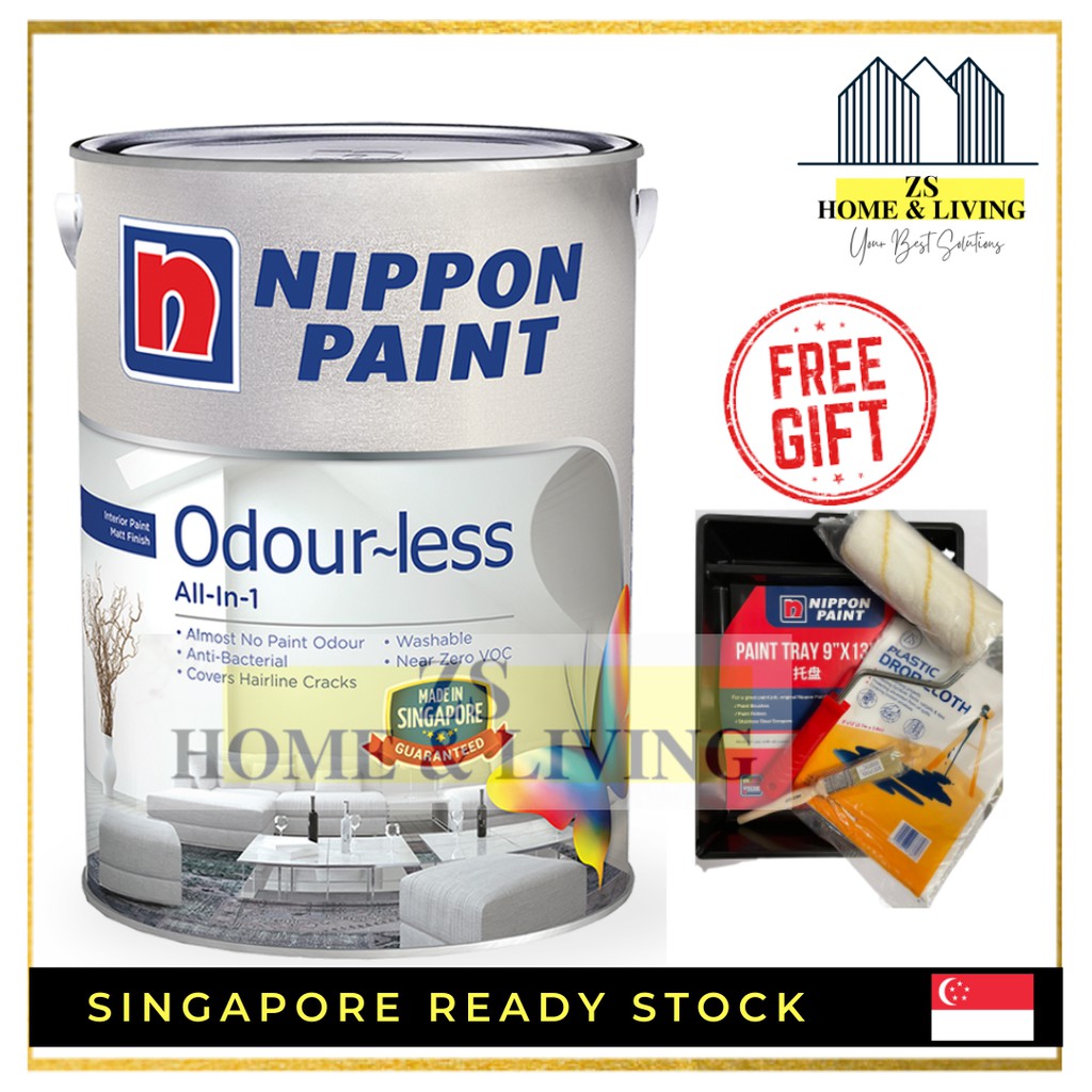 (All Colours Available & Free Painting Tools!) Nippon Odourless Allin
