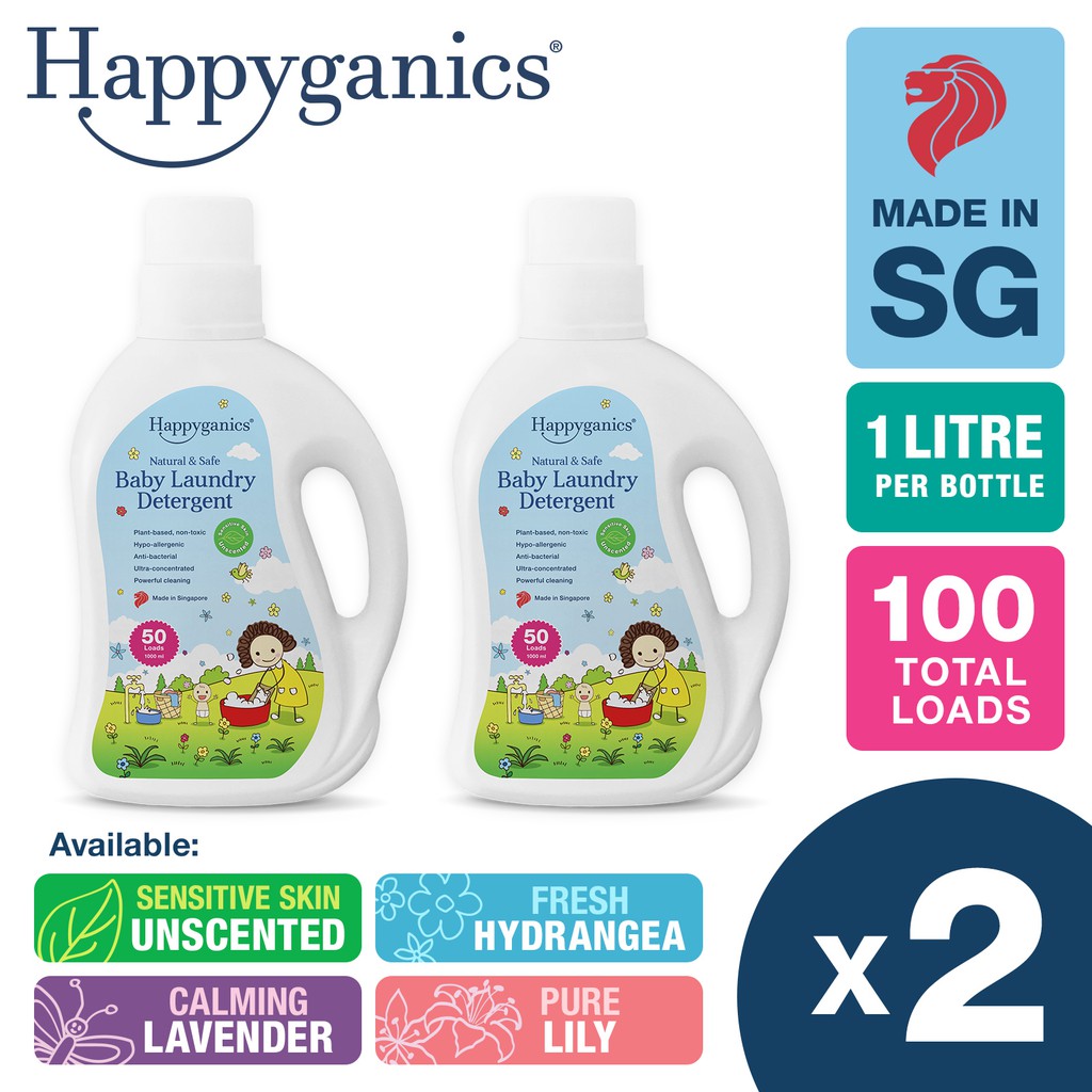 [Bundle of 2] Happyganics Natural & Safe Baby Laundry Detergent Liquid Shopee Singapore