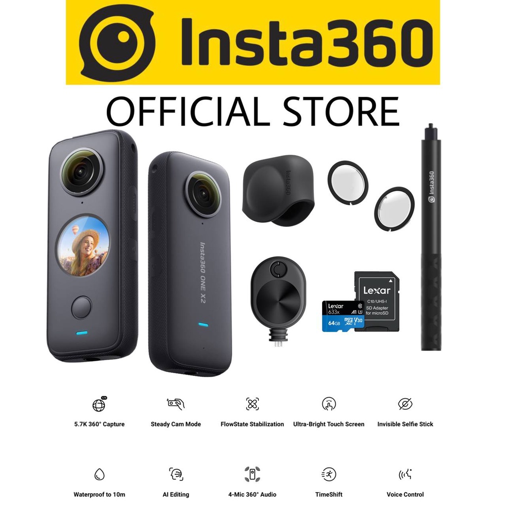 Insta360 One x2 Mega Kit 5.7K DualMode 360 Pocket Camera Shopee