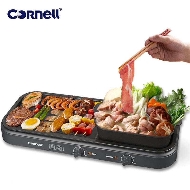 Cornell 2in1 Steamboat BBQ NonStick Grill Hot Pot Set CCGEL98DT