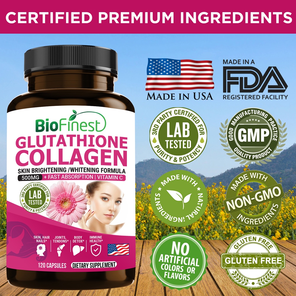 Biofinest L Glutathione Collagen 500mg Supplement Vitamin C