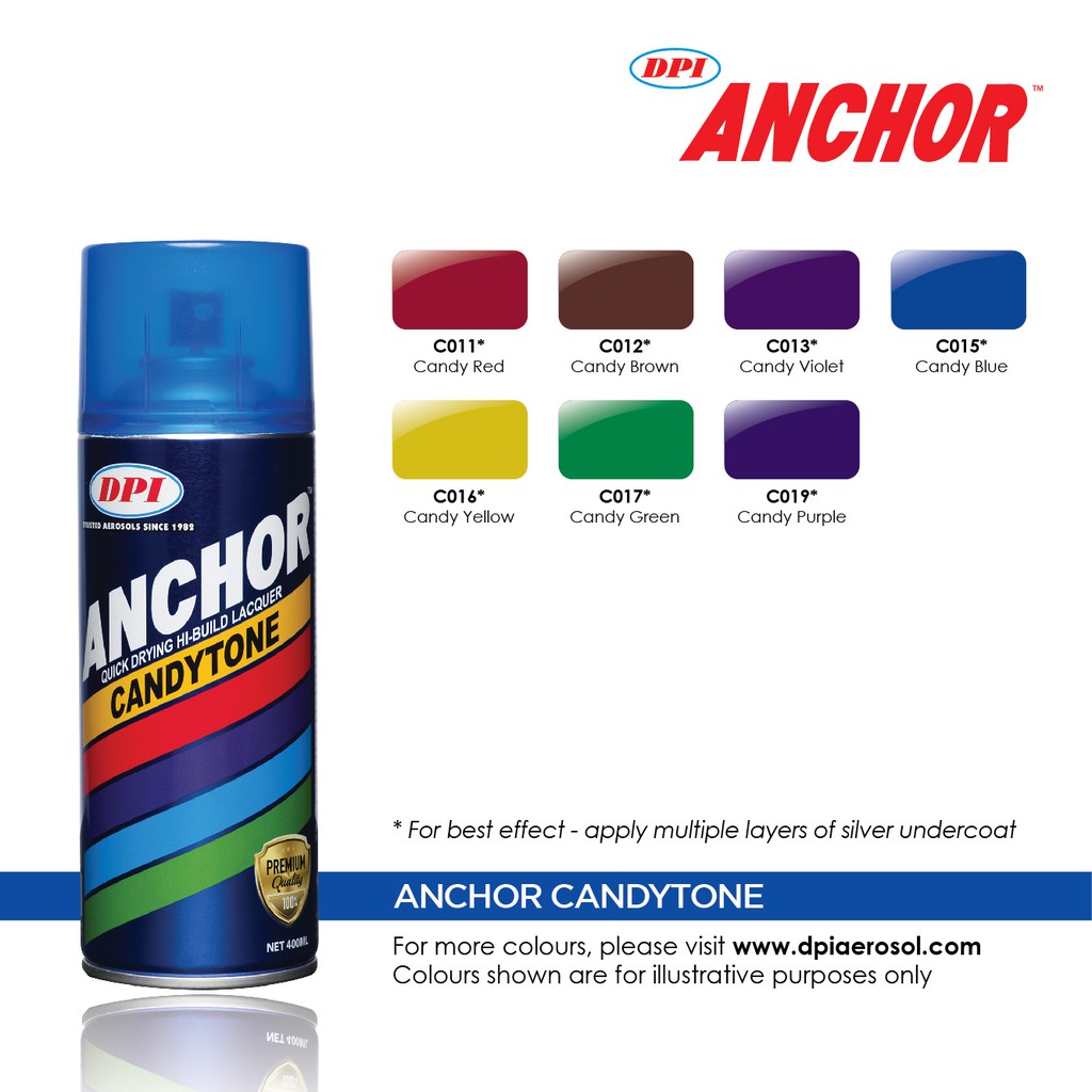 DPI Anchor Aerosol Spray Paint Premium B* (Candy Tone & Special Color