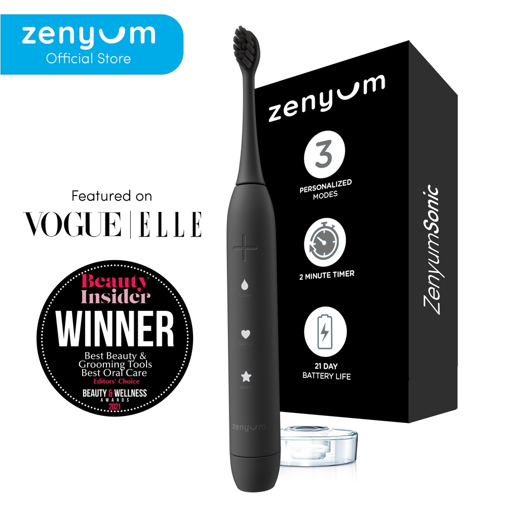 Zenyum Sonic Electric Toothbrush Black/White/Pink/Blue/Green (Designed in Singapore/Sonic