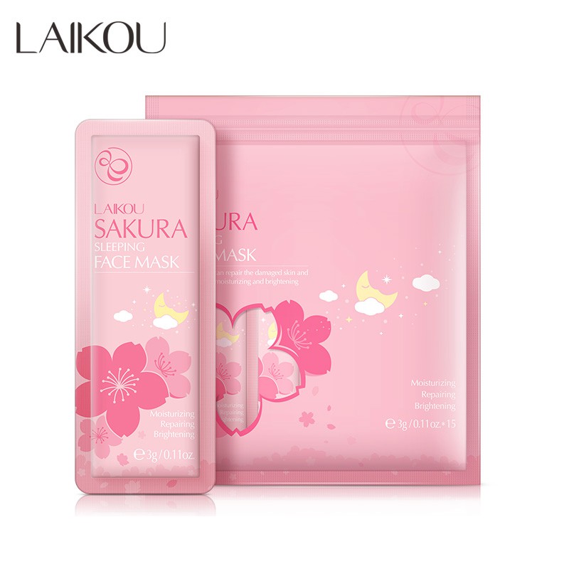 LAIKOU Sakura Sleeping Mask Acne Skin Care Moisturizing Soothing Night