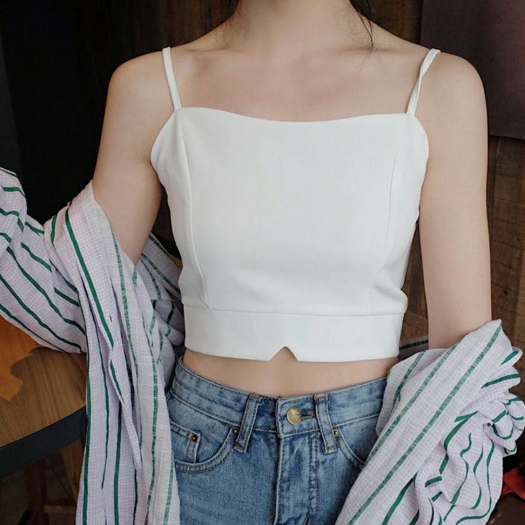 Crop Top Tank Short Singlet Inner Wear Shopee Singapore