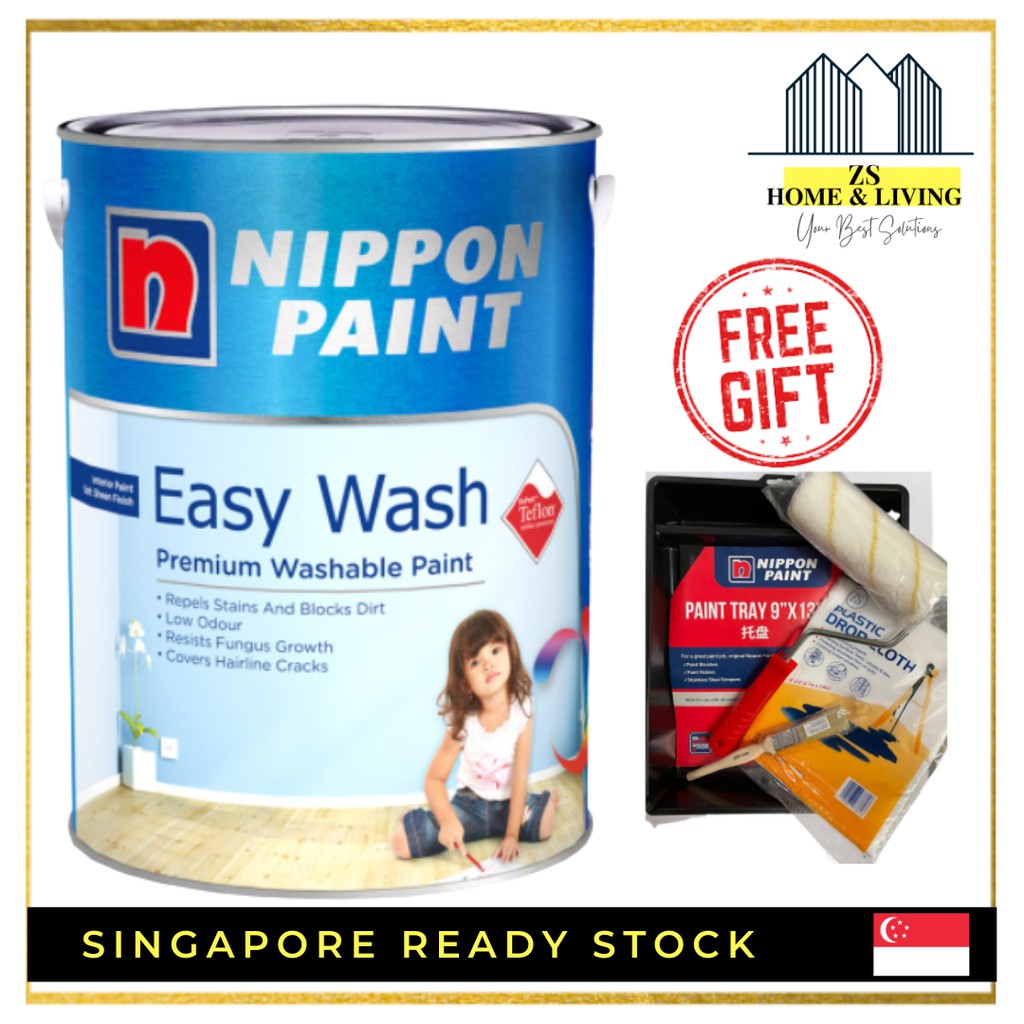 (All Colours Available!!) Nippon Paint Easy Wash 1L / 5L Easy Clean off