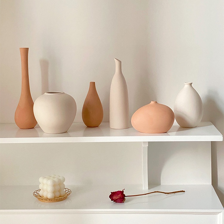 Nordic Ceramic Flower Vase Creative Minimalism Vases Table Decor