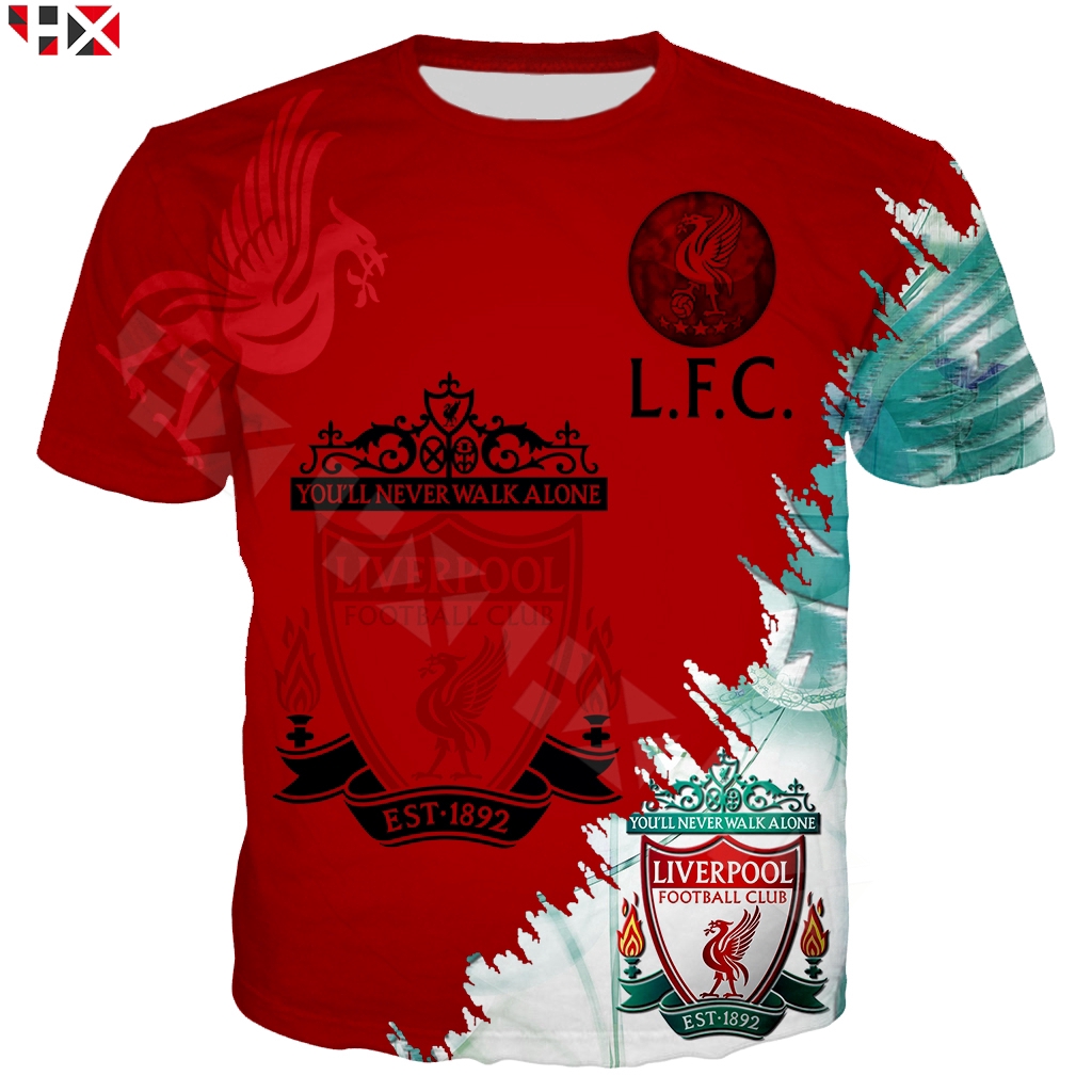 Liverpool Jersey 3D Print Harajuku Style Men T Shirt Summer Hip Hop