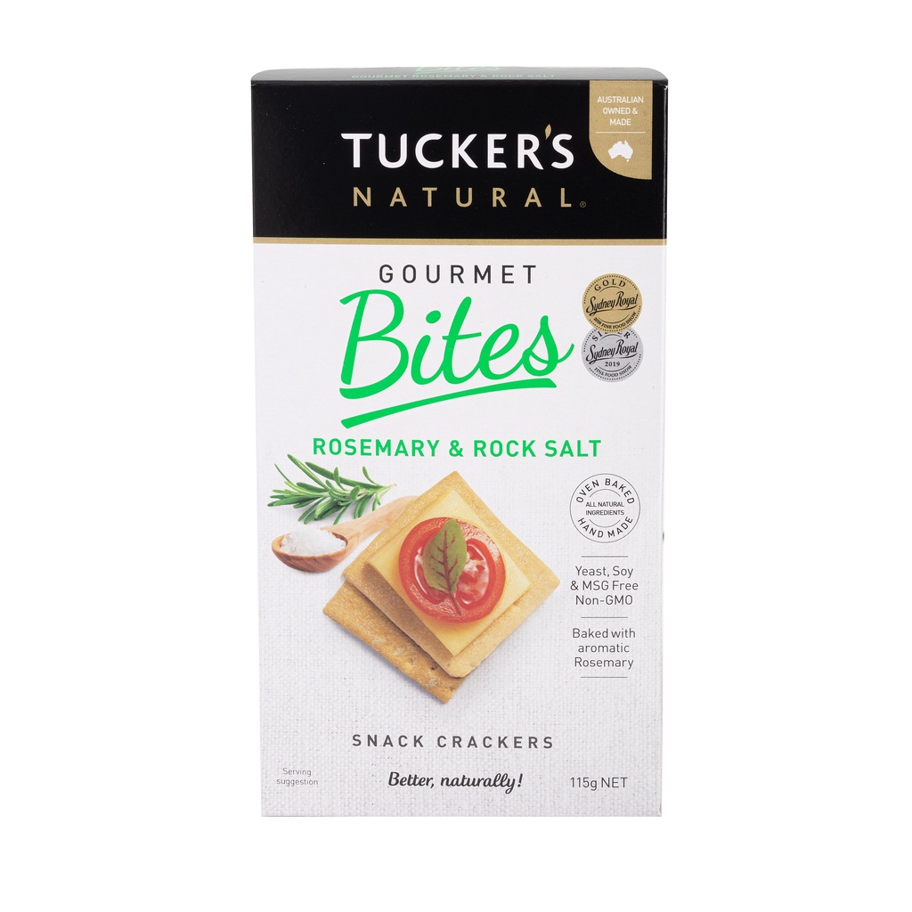 Tucker's Natural Gourmet Bites Rosemary & Rock Salt 115g [Australia