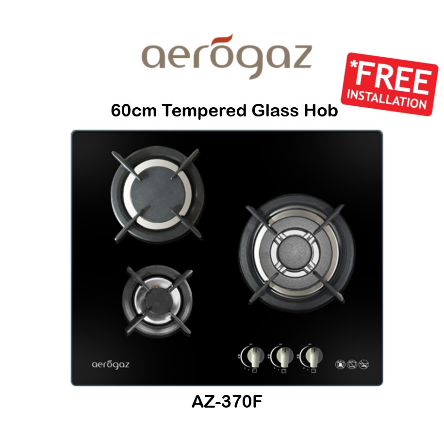 Aerogaz 60cm Tempered Glass 3 Burner Gas Stove Cooker Hob AZ370F