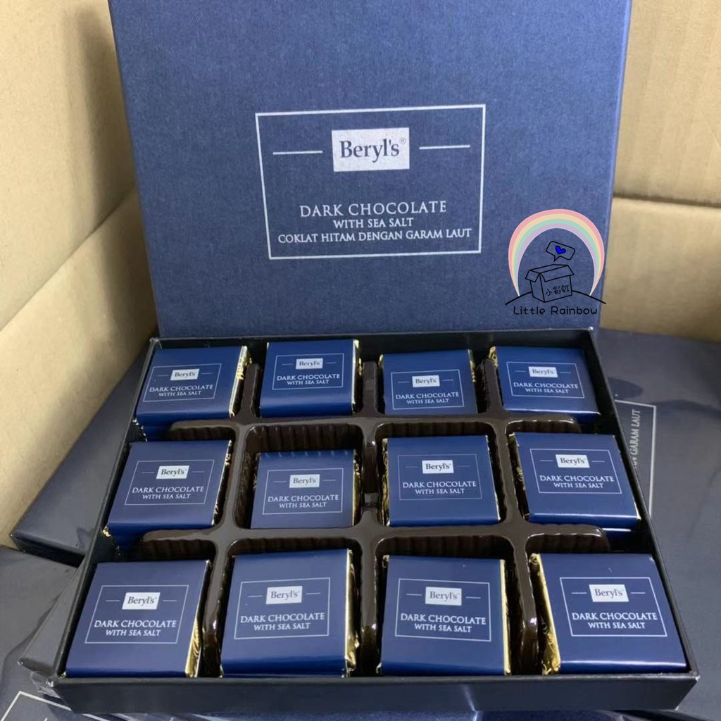 beryl 's dark chocolate with sea salt 1 box coklat hitam dengan garam