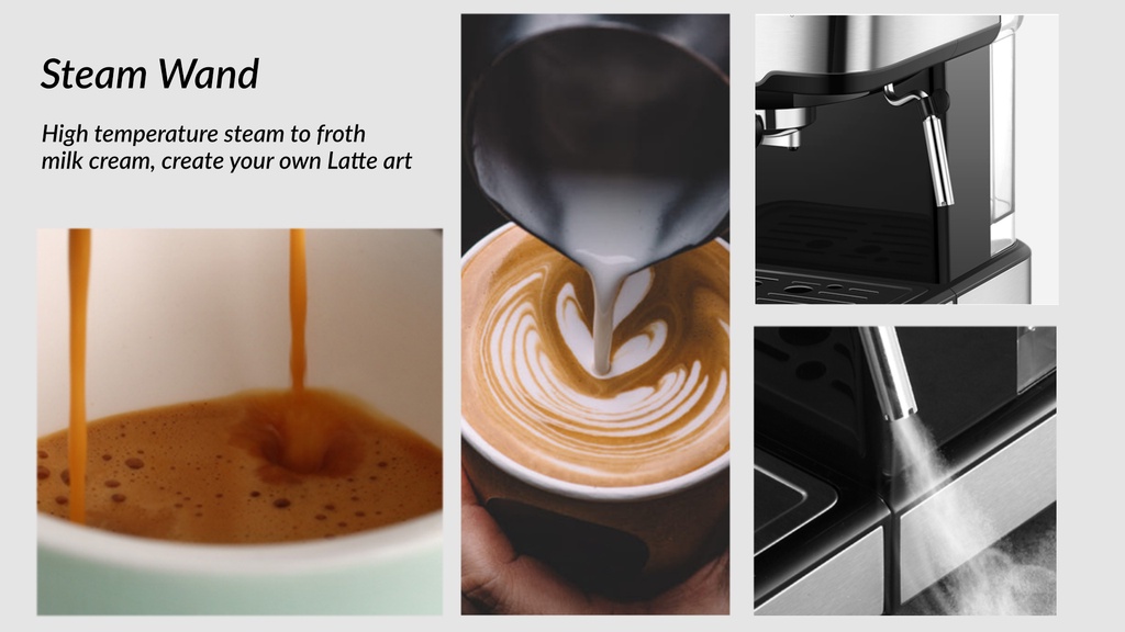 Airbot Espresso Coffee Maker Machine CM7000 With Steam Milk Froth