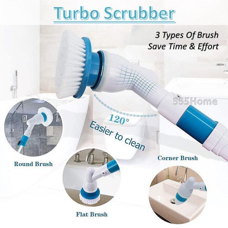 Electric Turbo Scrubber / Rechargeable / Floor Bath Tub Cleaner / Bath