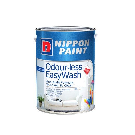 Nippon Paint Odourless EasyWash 1L Easy Wash and Odourless 2 in 1