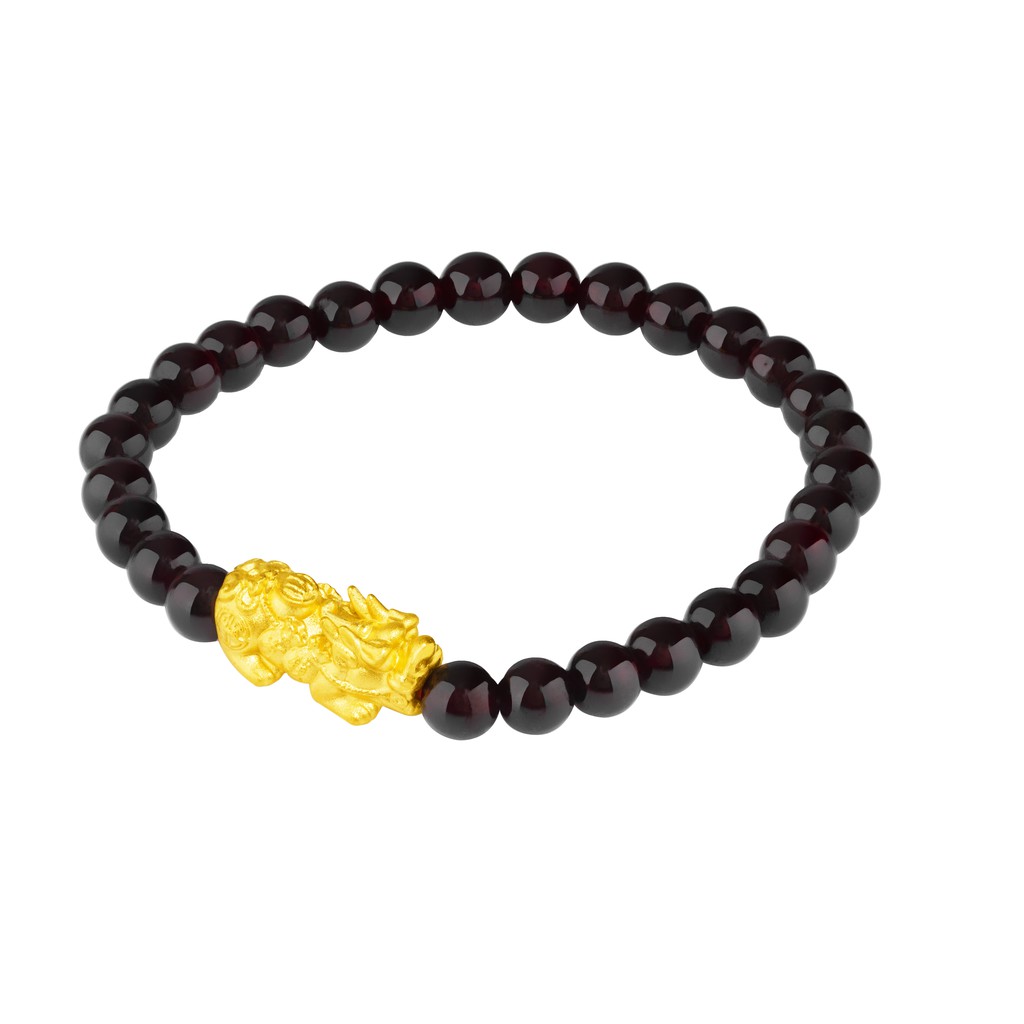 TAKA Jewellery 999 Gold Pixiu with Beads Bracelet Shopee Singapore