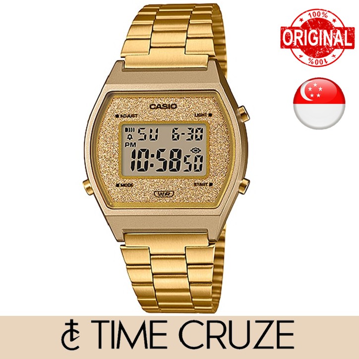 [Time Cruze] Casio Adjustable Digital Retro Gold Tone Stainless Steel