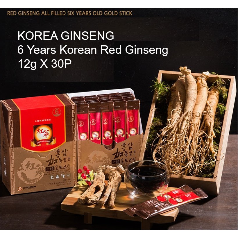 korea ginseng 6 Year Old Korean Red Ginseng Extract 365 Stick 12g X
