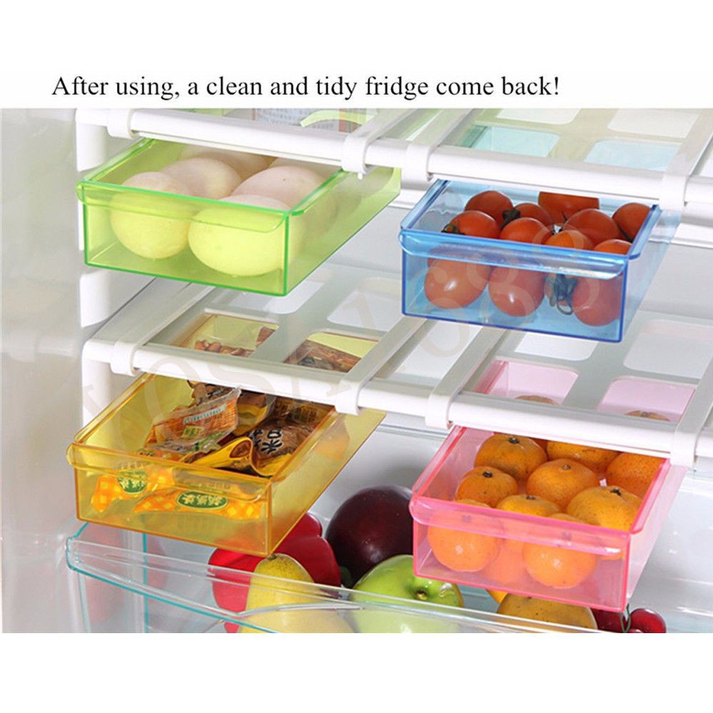 Multi Purpose Shelving Freezer Fridge Space Saver Storage Shelf Drawer