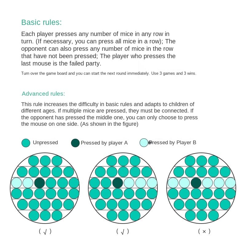 pop it Mouse Killer Pioneer Game Board Rainbow Color Children's Mental Computing