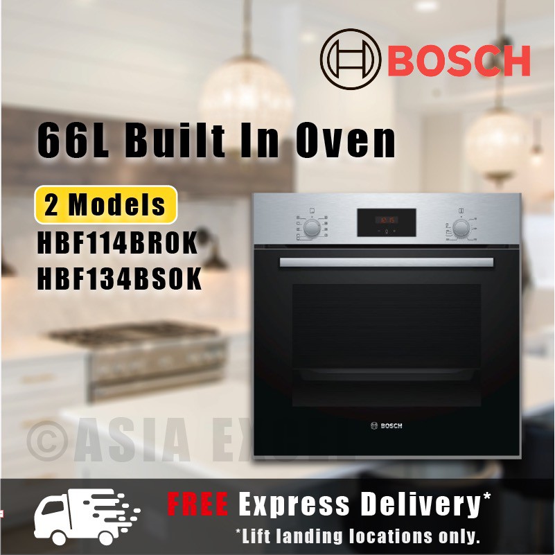 BOSCH HBF114BR0K/HBF134BS0K 66L STAINLESS STEEL BUILTIN OVEN WITH 3D