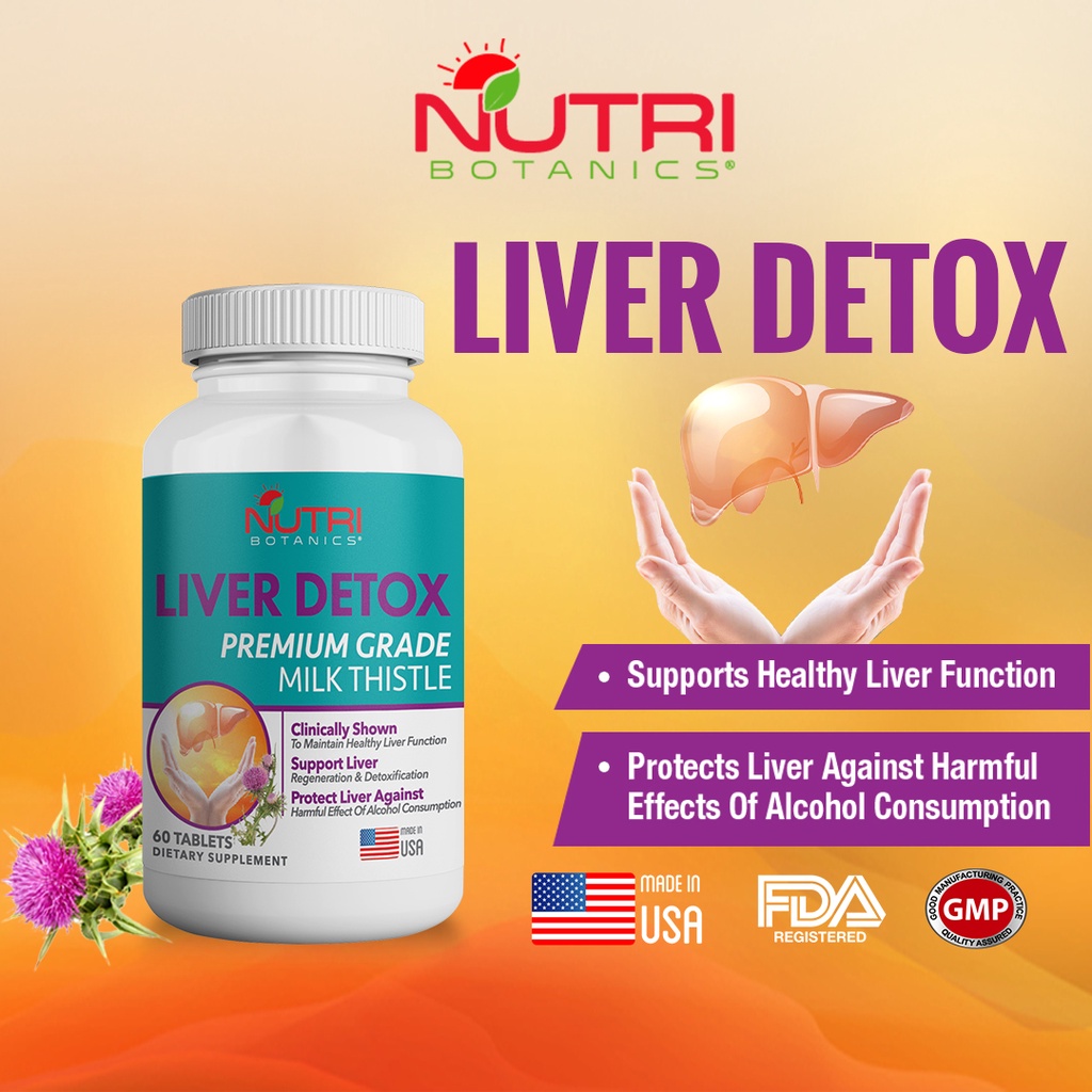Nutri Botanics Liver Detox Milk Thistle + Silymarin 60 Tablet Liver